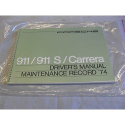 S / Carrera '80 Driver's Manual Maintenance Record