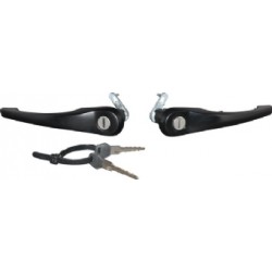 Door Handle Set With Lock Cylinder And Keys, Left/Right, Black