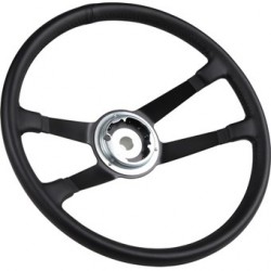 Steering wheel, leather, black, Ø400 mm, without horn button
