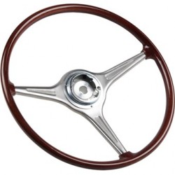 Steering wheel, faux wood, Ø420 mm (16.5"), without horn button