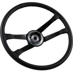 Steering wheel, leather, black, Ø420 mm, without horn button