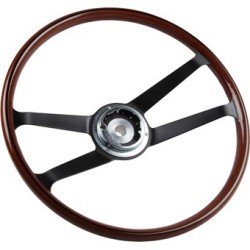 Steering wheel, faux wood, Ø420 mm (16.5"), without horn button