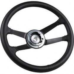 Steering wheel, RS style, leather black, Ø380 mm (15"), without horn button