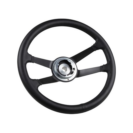Steering wheel, RS style, leather black, Ø380 mm (15"), without horn button
