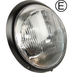 Headlamp with black ring, E-marked