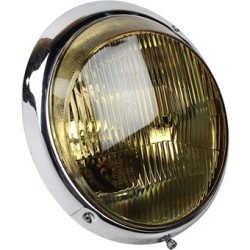 Headlamp, yellow glass, E-marked