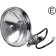 Long distance headlamp, Type Hella 118, chrome, with clear glass, with 12 V bulb, Ø 130 mm, with E-mark