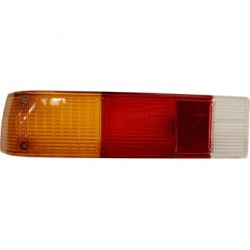 Lens for tail light, clear/red/orange, left, with E-mark