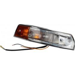 Turn signal light, complete, yellow/white, front, left, with E-mark