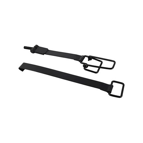 Battery strap set (2 pcs.), stainless steel, black