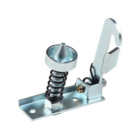 Haubenschloss, vorne, oben, mit Feder