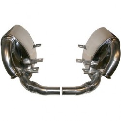 Exhaust set, Sport, rear, 60 mm inside/outside tubing, Stainless Steel, polished. With TÜV/EEC approval