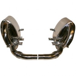 Exhaust set, Sport, rear, Stainless Steel, polished