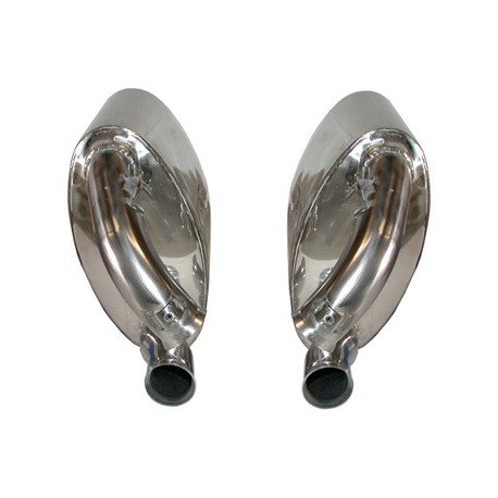 Exhaust set, Sport, rear, "Sound Version", without TÜV, Stainless Steel, polished