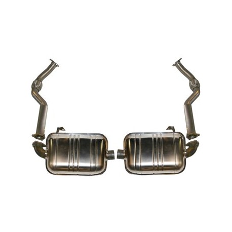 Sportljuddämparset utan katalysatorer, vänster/höger, Rostfritt