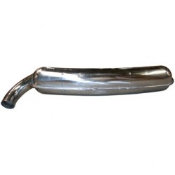 Exhaust, Sport, single 84 mm outlet pipe, heat exchanger conversion, Stainless Steel, polished