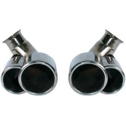 Endrohrsatz, Turbo look, links/rechts, Edelstahl