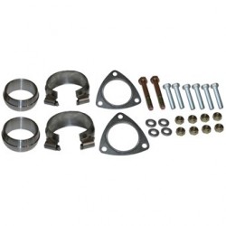 Mounting kit for cross pipe set with clamps, gaskets, nuts & bolts