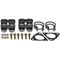Mounting kit for dummy catalytic pipes with clamps, gaskets, nuts & bolts