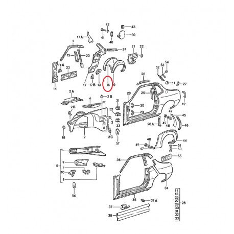 Wheel housing inner, Driver Side